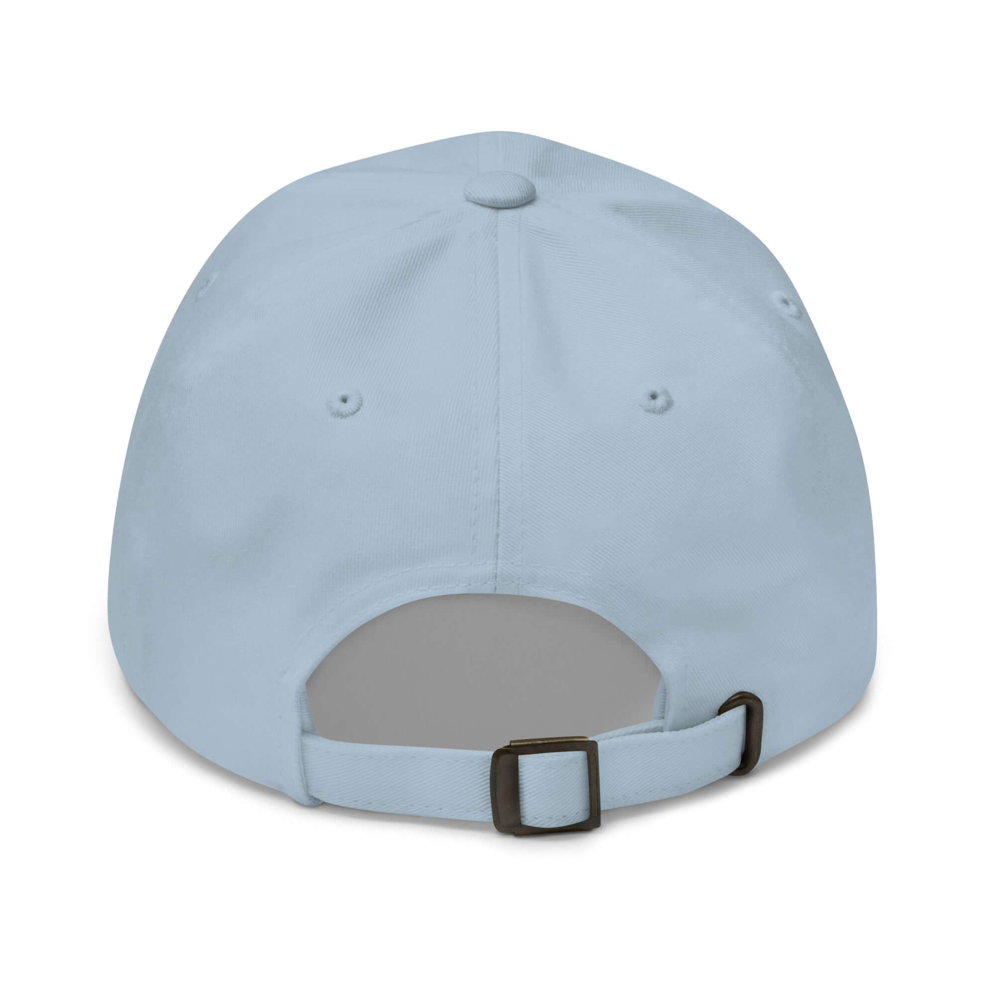 Embroidered hats full view back side facing light blue color