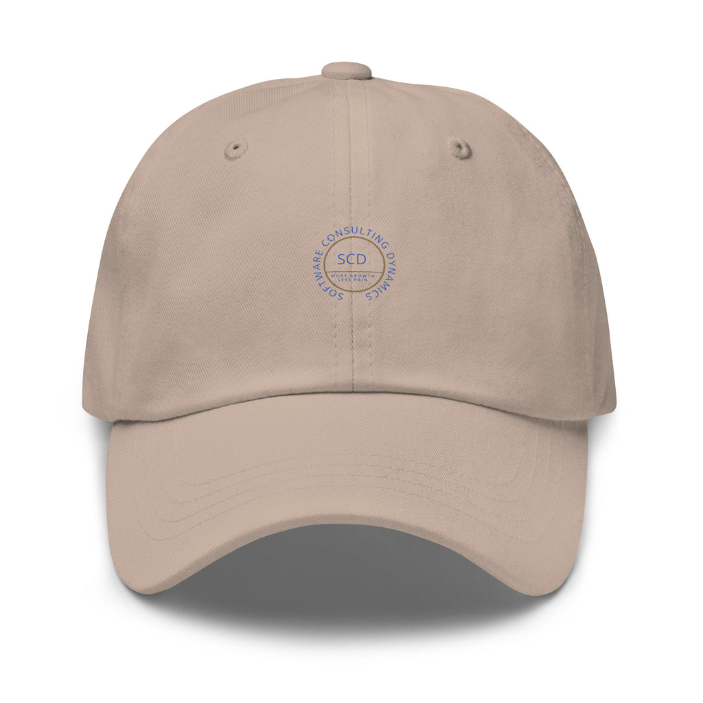 Ccustom print hats from SCD One shown here in stone color with a front view of the hat