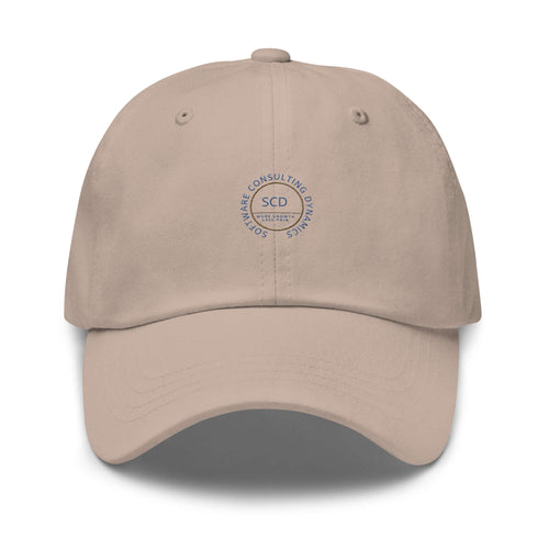 Embroidered hats full view front facing stone color