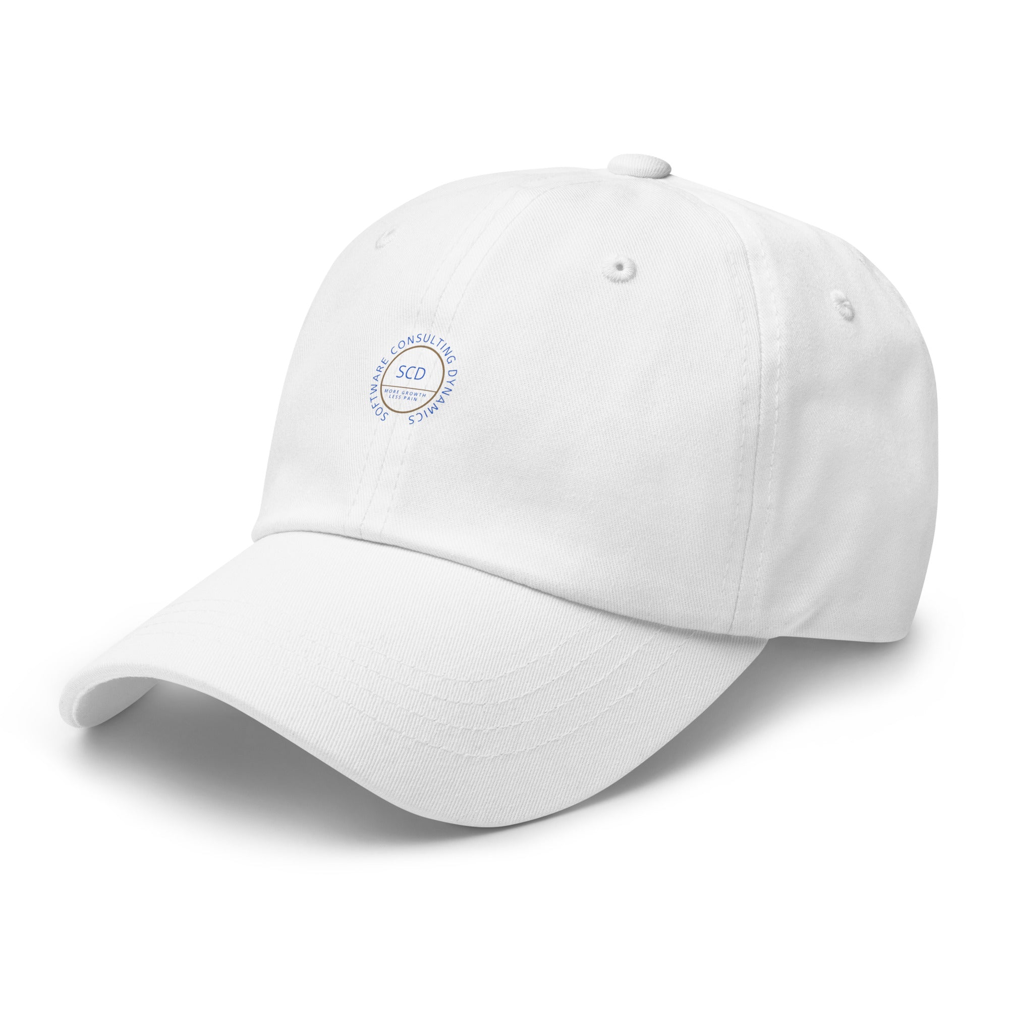 Ccustom print hats from SCD One shown here in white with an alternate side view of the hat