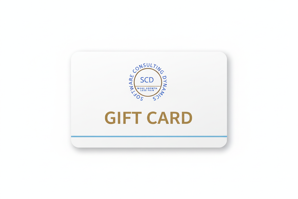 Gift cards instant issue from SCD One custom designed logo