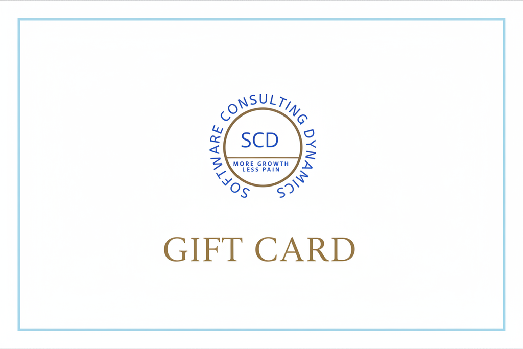 Gift cards instant issue from SCD One displaying centered focused custom designed logo