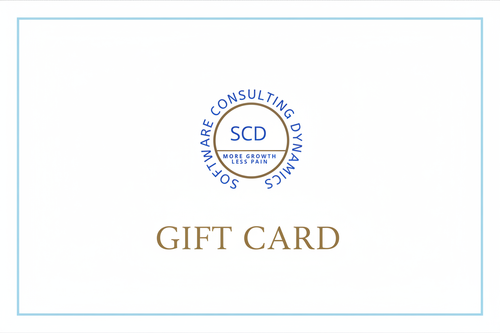 Gift cards instant issue from SCD One displaying centered focused custom designed logo
