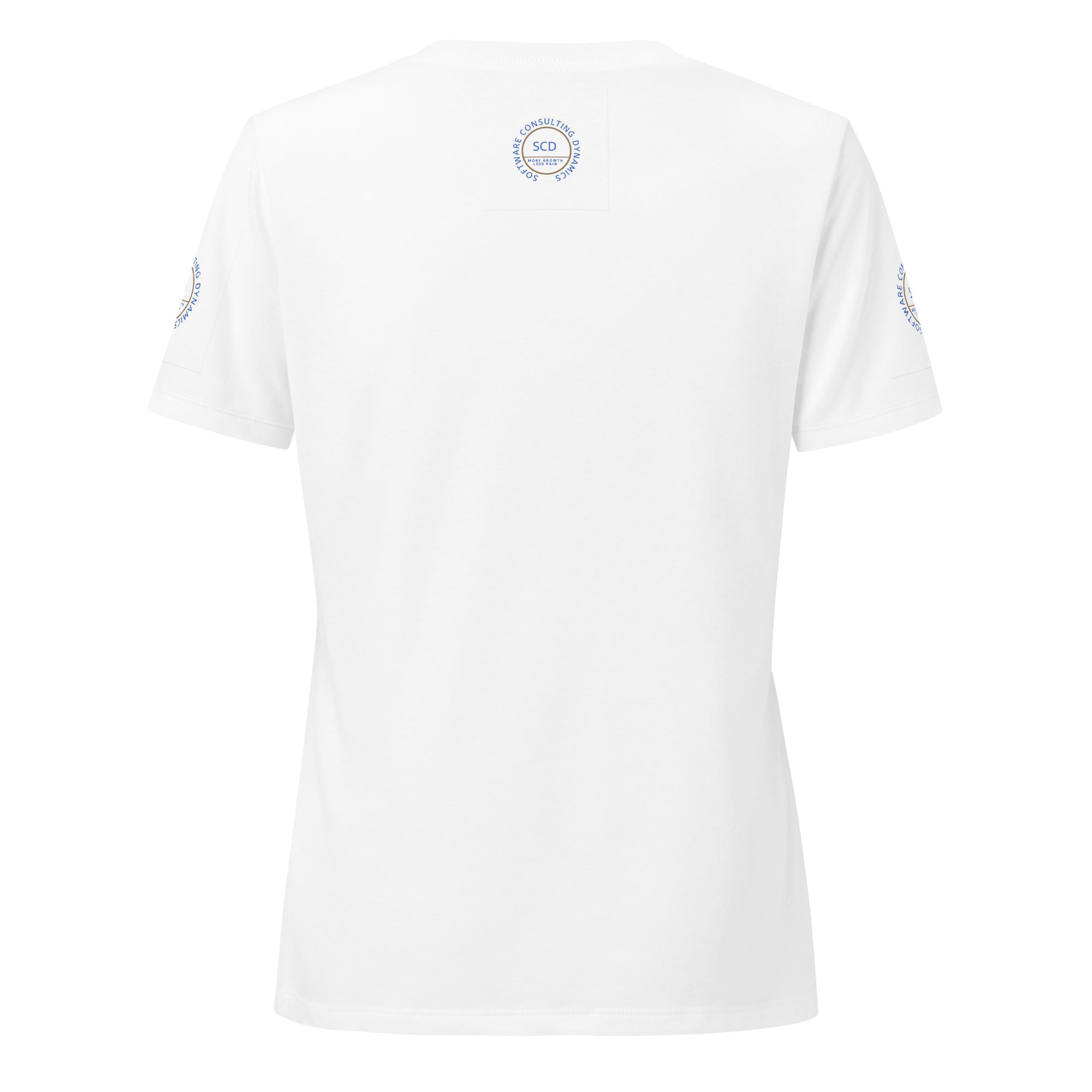 Women's relaxed v-neck t-shirt full display showing front view