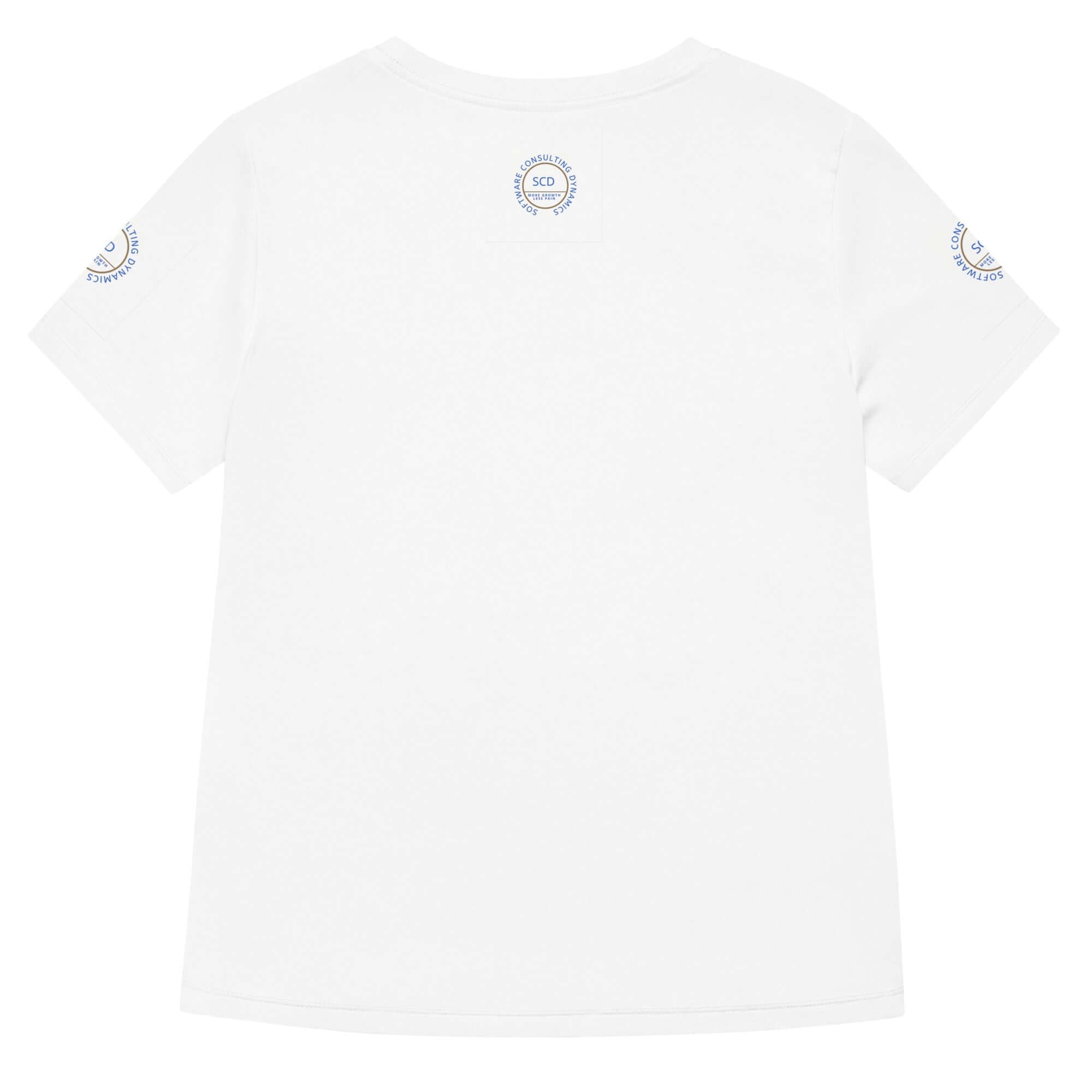 Women's relaxed v-neck t-shirt displayed in full view with a white background